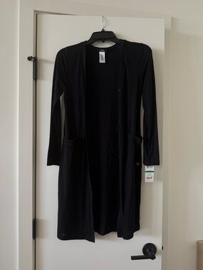 Guess Kids Luxurious Black Long Sleeve Open Front Button Up Cardigan